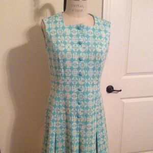 Awesome Vintage Kimberly 70’s Dress Aqua & white